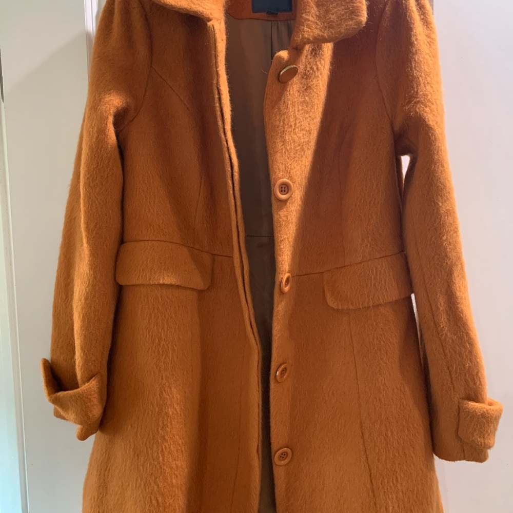 ModCloth Women's Fuzzy Orange Pea Coat